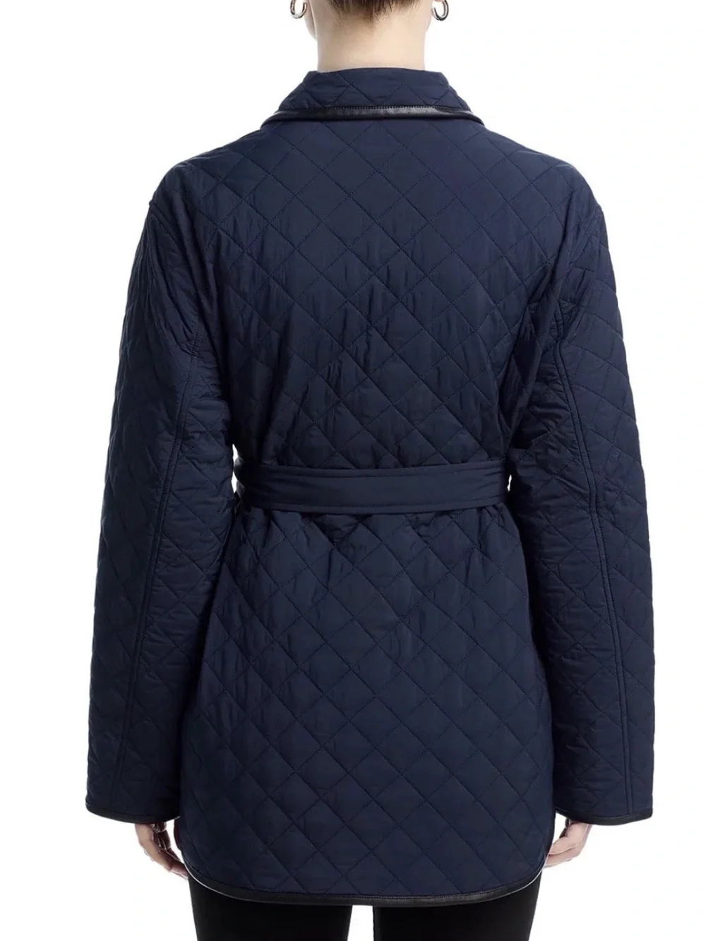 Rag & Bone Kelly Quilted Lightweight Riding Jacket in Dark Navy Size Small